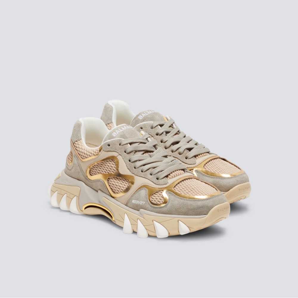 Balmain B-East sneakers in leather, suede and mesh